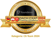 Foundever - CX-Team - Gewinnersiegel DACH CXA 2024 - deutsch grau
