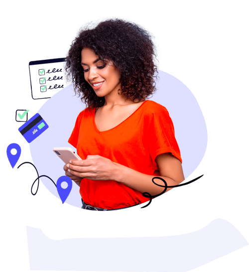 A woman using her smartphone